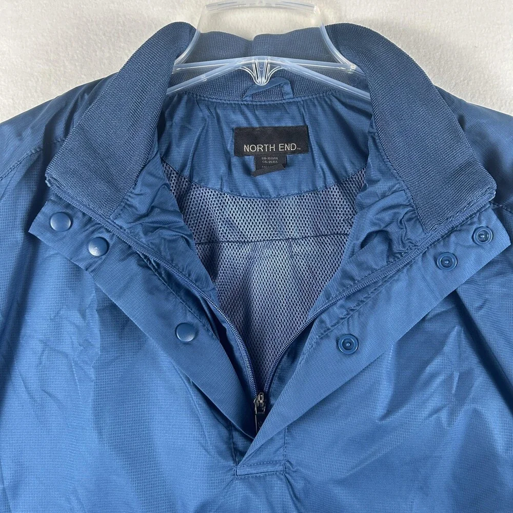 North End Jacket Mens Large Blue 1/4 Zip Pullover Windbreaker Golf Twin Hills